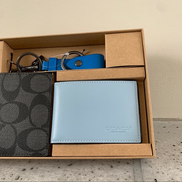 NWT Coach Boxed 3 In 1 Wallet Gift Set In Colorblock Signature Canvas - Picture 3 of 8